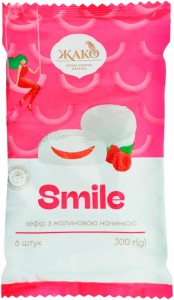 Зефір Жако Smile з малиновою начинкою 300 г