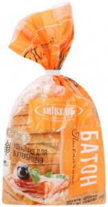 Батон Київхліб Пшеничный половинка нарезка 250г