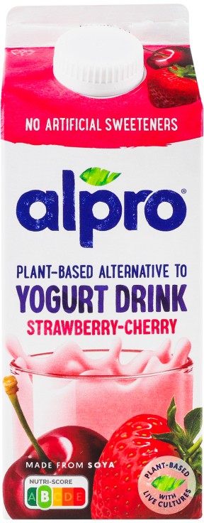 Продукт соевый Alpro Strawberry-cherry ферментированный 755г