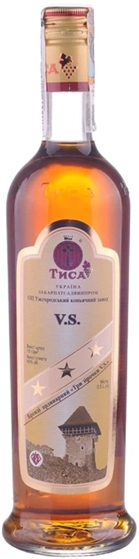 Бренді Тиса три зірочки 40% 0,5 л 