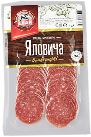 Ковбаса Алан Яловича с/к в/г нарізка 80 г