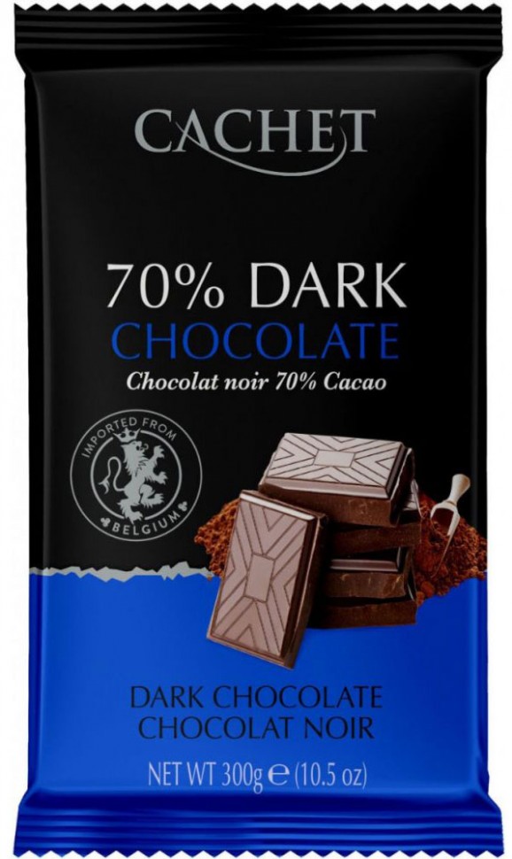 Шоколад Cachet экстра чорный 70% 300 г