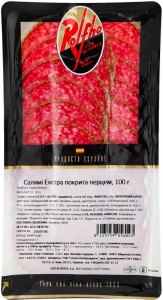 Ковбаса Rolfho Салямі Екстра з перцем нарізка 100г