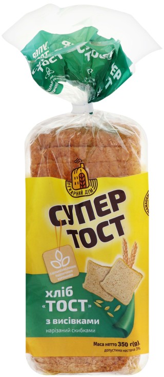 Хлеб Київхліб Супер Тост с отрубями 350г