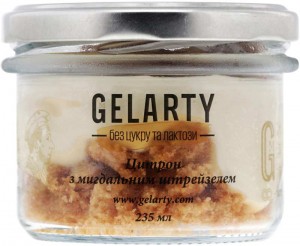 Морозиво Gelarty 9% без лактози та цукру Цитрон з мигдальним штрейзелем 235 мл