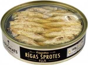 Шпроти в олії Rigas Sprats Diplomats прозора кришка з/б 160г
