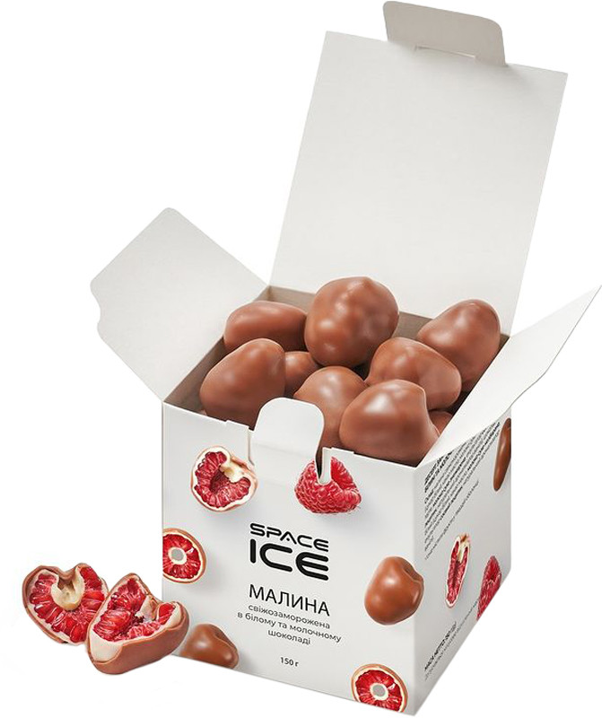 Десерт SPACE ICE Малина в молочном и белом шоколаде 150г