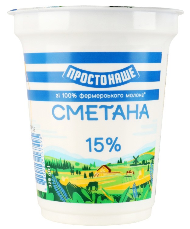 Сметана Простонаше 15% 325г
