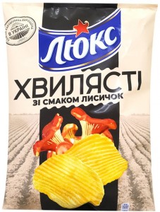 Чипси Люкс хвилясті зі смаком лисичок 125г