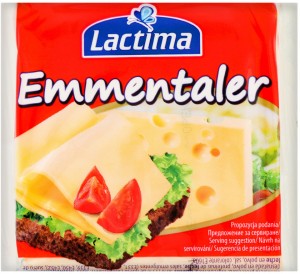 Сыр плавленый Emmentaler ломтики Lactima 130г