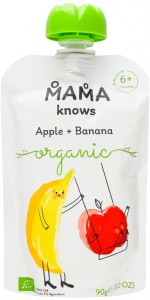 Пюре Mama knows для дітей від 6-ти міс органічне яблучно-бананове 90г