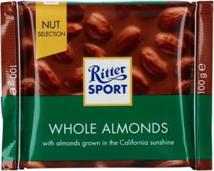 Шоколад Ritter Sport Nut Selection молочный с цельными миндальными орехами 100 г