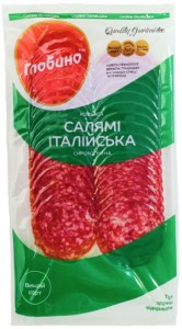 Колбаса Глобино Салями Итальянская в/с нарезка 80 г