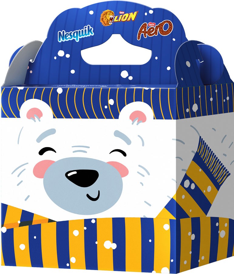 Новогодний подарочный набор конфет Nestle Lion Nesquik Aero Медведь 339 г