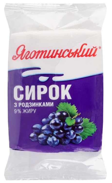 Сирок Яготинський солодкий з родзинками 9% 180г