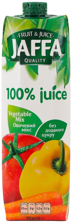 Сок Jaffa Овощной микс с мякотью восстановленный стерилизованный 950мл