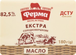 Масло Ферма Экстра сладкосливочное 82.5% 180г