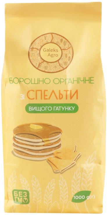 Борошно зі спельти Galeks Agro органічне вищий ґатунок 1кг
