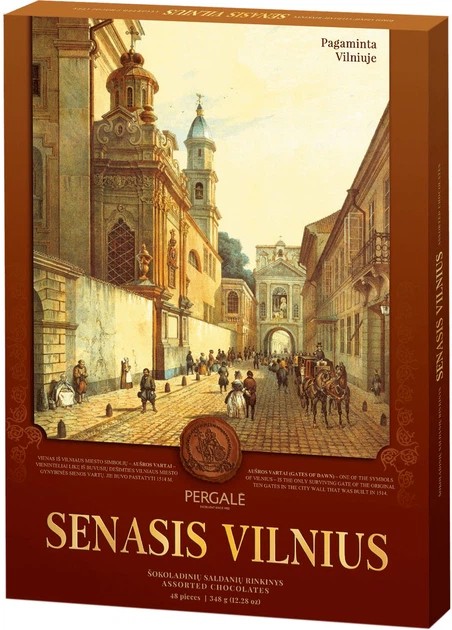 Цукерки шоколадні Pergale Senasis Vilnius Асорті з темним шоколадом 348 г