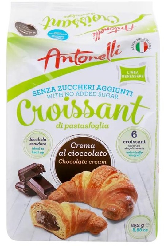 Круассаны Antonelli с шоколадной начинкой без сахара 300 г