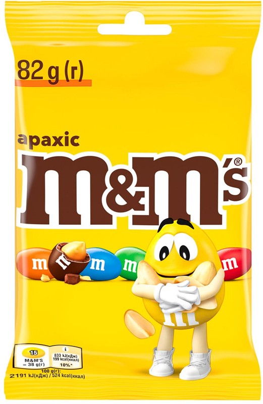 Драже M&M`s с арахисом и молочным шоколадом 82г