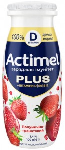 Продукт кисломолочный Actimel+ Клубнично-гранатовый 1.4% 100 г