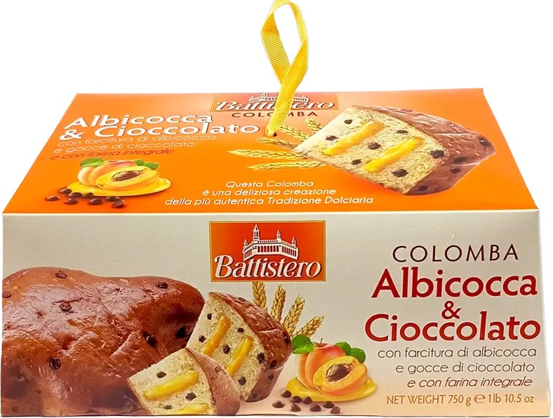 Кекс Battistero Colomba с абрикосовым кремом и шоколадной крошкой 750 г