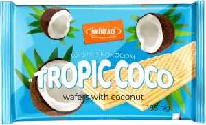 Вафлі Київхліб TROPIC COCO з кокосом 185 г
