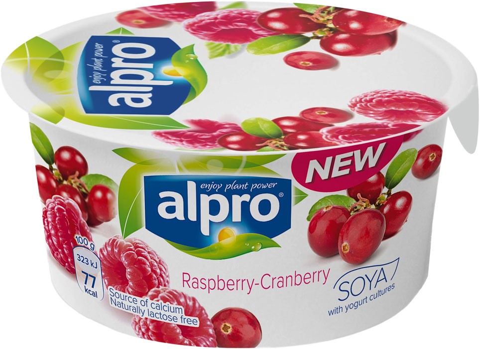 Продукт соєвий ферментований з малиною та журавлиною Alpro 150г
