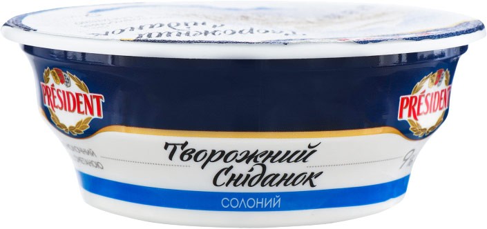 Сир кисломолочний President Творожний Сніданок зі сметаною солоний 9% 180г