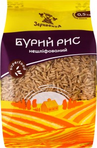 Рис Зерновита Бурый нешлифованный 0,5 кг