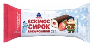 Сырок глазированный Рудь Эскимос с наполнителем клубника 36 г