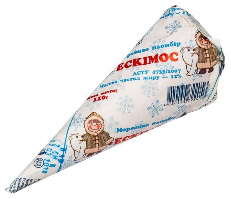 Мороженое Рудь Эскимос рожок пломбир 110 г