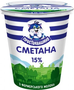 Сметана Простоквашино 15% 325 г