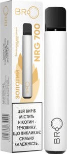 Одноразова електронна цигарка BRO ENERGY 700 Золотий 2 мл 