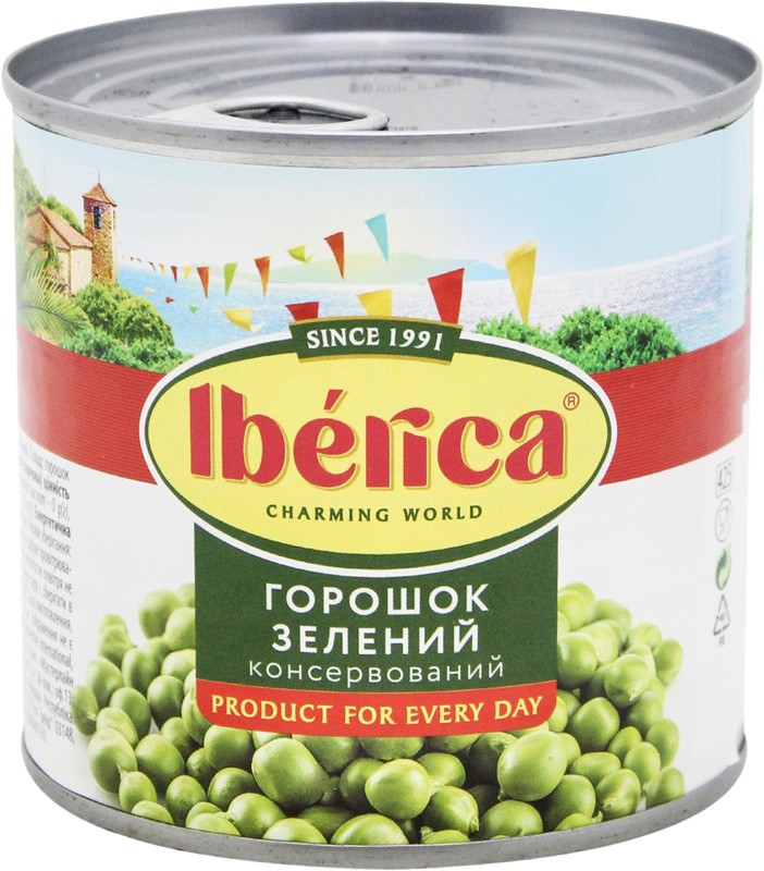 Горошок зелений консервований Iberica 400 г