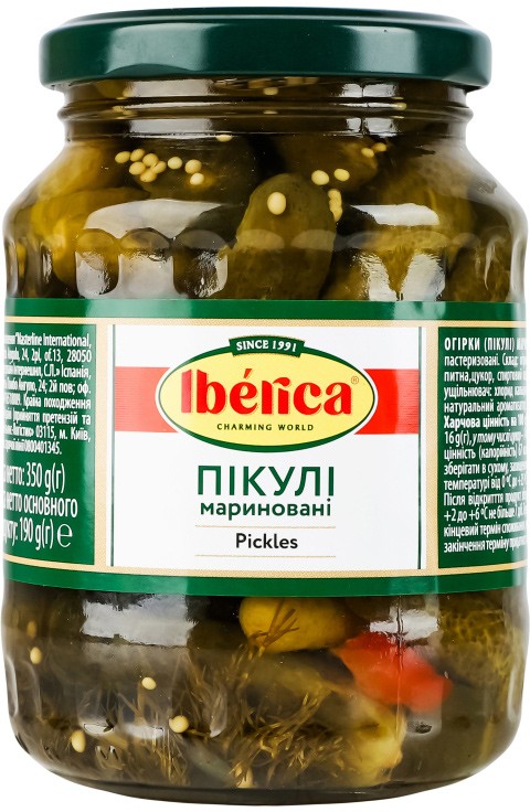 Огірки Iberica Пікулі мариновані 350 г