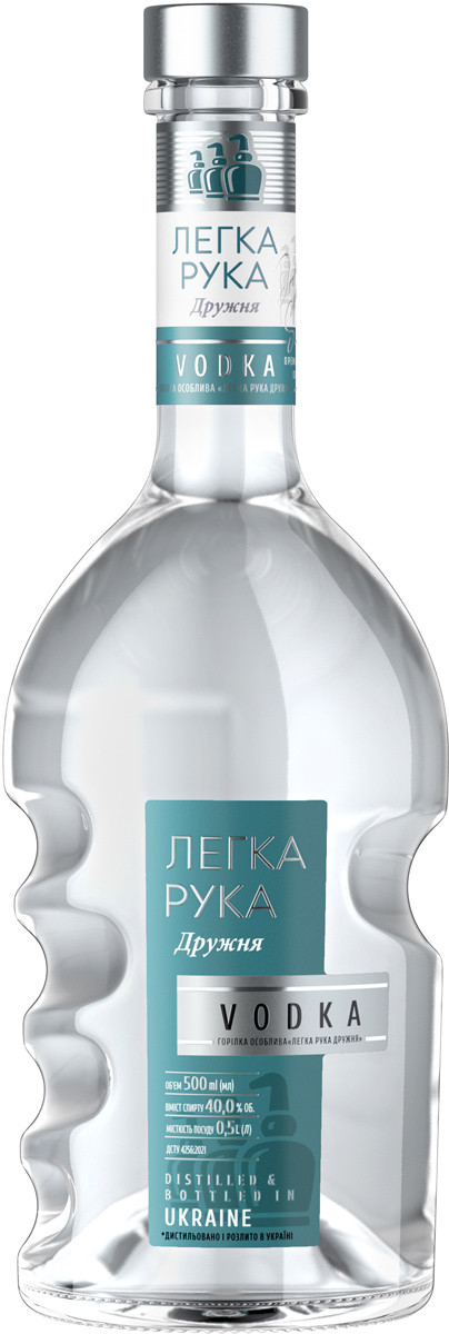 Водка Легка рука Дружеская 40% 0,5 л