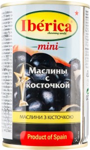 Маслини Iberica міні з кісточками 300 г