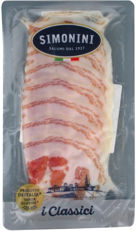 Ветчина Simonini I Classici Pancetta с/в нарезка 80 г