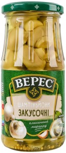 Шампиньоны Верес Закусочные маринованные стерилизованные первый сорт 425г