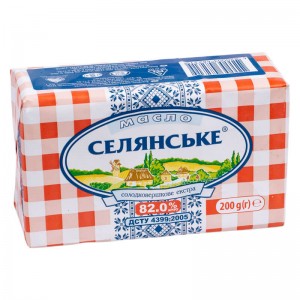 Масло сливочное Селянське 82% 200г