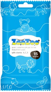 Вологі серветки ZooZoo для рук і тіла 15 шт/уп