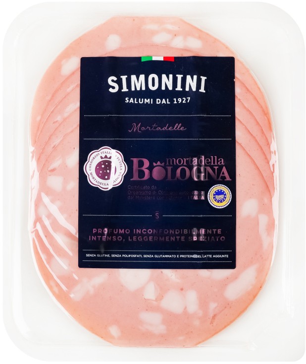 Ковбаса Simonini Mortadella Bologna нарізка 100г