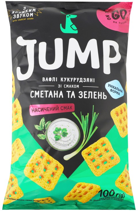 Вафлі кукурудзяні Jump Сметана та зелень 50г