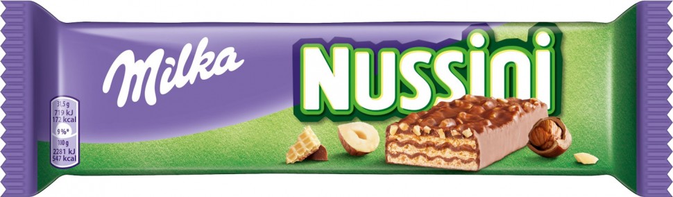 Вафля Milka Nussini з фундуком і какао 31г