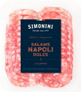 Колбаса Simonini салями наполе дольче сыровяленая нарезка 80 г