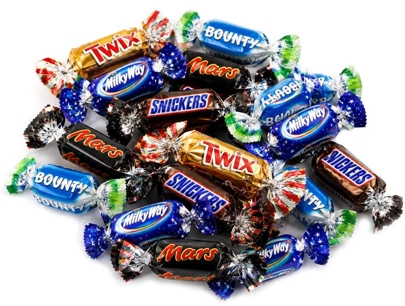 Конфеты-микс Twix, Bounty, Milky Way, Mars, Snickers весовые