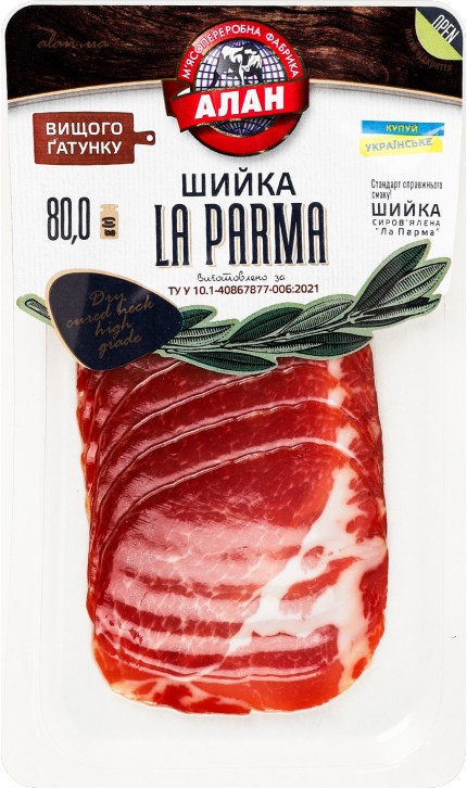 Шийка Алан La Parma сиров'ялена вищий ґатунок 80г
