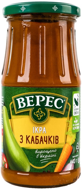 Ікра з кабачків Верес Екстра стерилізована 440г